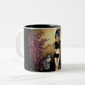 Kirschblüten-Tasse Zweifarbige Tasse (Vorderseite Links)