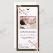 Kirschblüten Taufankündigung (pink) (Vorne/Hinten)