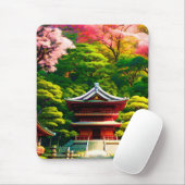 Kirschblüten-Tempel Mousepad (Mit Mouse)