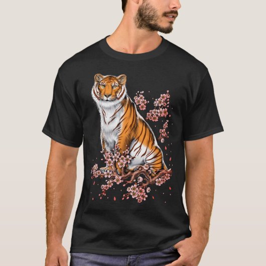 Kirschblüten-Tiger T-Shirt (Vorderseite)