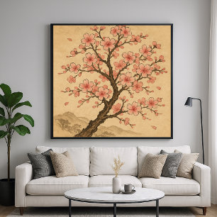 Kirschblüten - Traditioneller japanischer Kunststi Poster