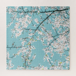 Kirschblüten: Türkisfarbener Trend Puzzle