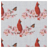 Kirschblüten u. -Kardinal Stoff (Nahaufnahme)