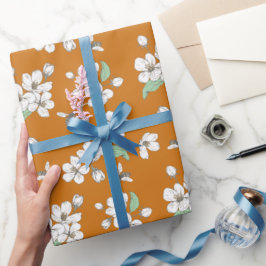 Kirschblüten und Bienen Amber nahtlos Geschenkpapier