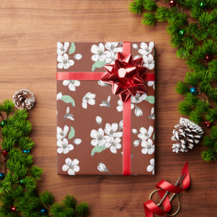 Kirschblüten und Bienen dunkelgelb nahtlos Geschenkpapier