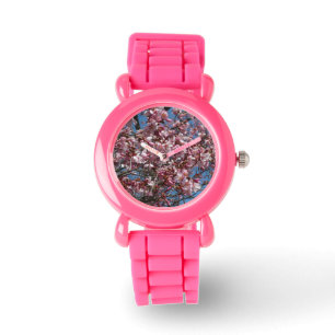 Kirschblüten und Blauer Himmelsblüte Armbanduhr
