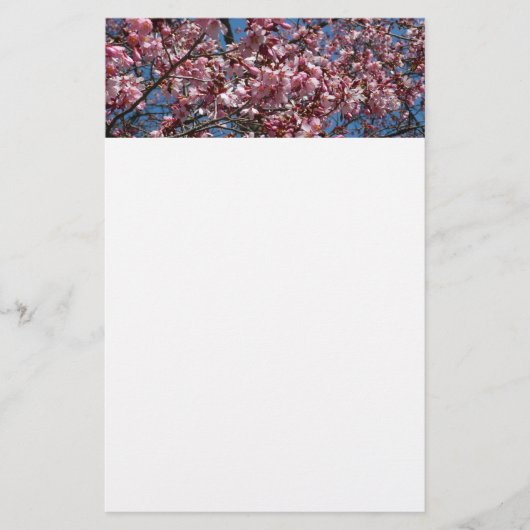 Kirschblüten und Blauer Himmelsblüte Briefpapier (Vorderseite)