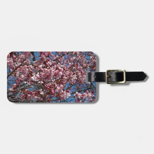 Kirschblüten und Blauer Himmelsblüte Gepäckanhänger (Vorderseite horizontal)