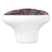 Kirschblüten und Blauer Himmelsblüte Keramikknauf (Seitenansicht)