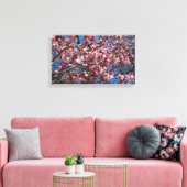 Kirschblüten und Blauer Himmelsblüte Leinwanddruck (Insitu (Wohnzimmer))