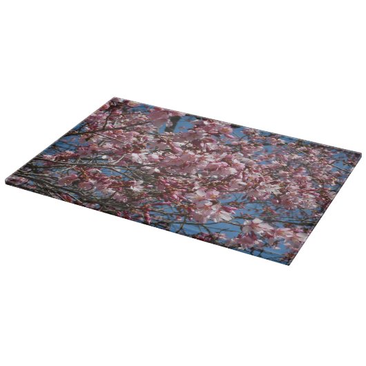 Kirschblüten und Blauer Himmelsblüte Schneidebrett (Ecke)