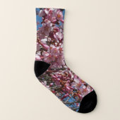 Kirschblüten und Blauer Himmelsblüte Socken (Rechts - Außen)