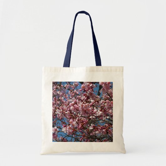 Kirschblüten und Blauer Himmelsblüte Tragetasche (Vorne)