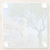 Kirschblüten und das Washington Monument in DC Glasuntersetzer (Rückseite)