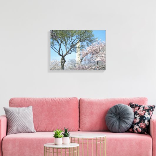 Kirschblüten und das Washington Monument in DC Leinwanddruck (Insitu (Wohnzimmer))