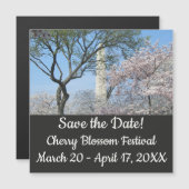 Kirschblüten und das Washington Monument in DC Magnetkarte (Vorne/Hinten)