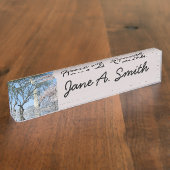 Kirschblüten und das Washington Monument in DC Namensplakette (Seite)