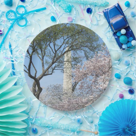 Kirschblüten und das Washington Monument in DC Pappteller (Party)