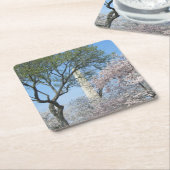 Kirschblüten und das Washington Monument in DC Rechteckiger Pappuntersetzer (angewinkelt)