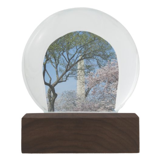 Kirschblüten und das Washington Monument in DC Schneekugel (Vorderseite)