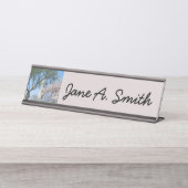 Kirschblüten und das Washington Monument in DC Schreibtischnamensplakette (Vorderseite )