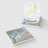 Kirschblüten und das Washington Monument in DC Steinuntersetzer (Seitenansicht)