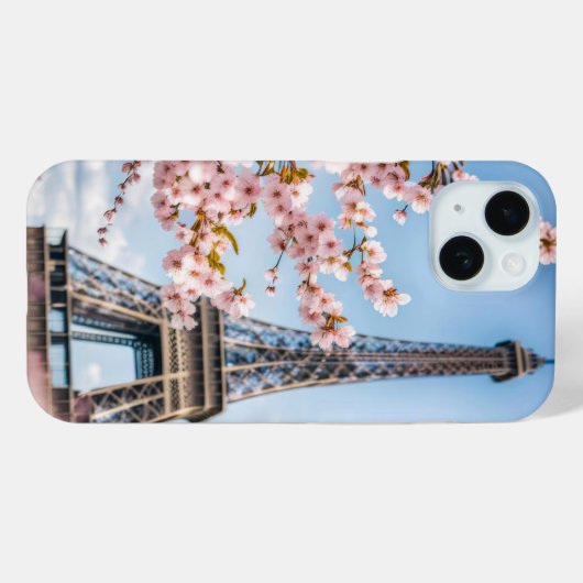 Kirschblüten und Eiffeltuch Case-Mate iPhone Hülle (Rückseite (Horizontal))