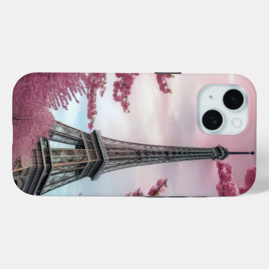 Kirschblüten und Eiffeltuch Case-Mate iPhone Hülle (Rückseite (Horizontal))