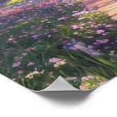 Kirschblüten und ein traditioneller Tempel Poster (Ecke)