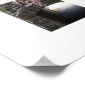 Kirschblüten und Foto der Steinbrücke Poster (Ecke)