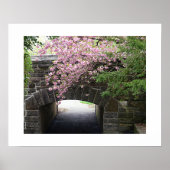 Kirschblüten und Foto der Steinbrücke Poster (Vorne)