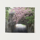 Kirschblüten und Foto der Steinbrücke Wandteppich (Vorderseite (Horizontal))