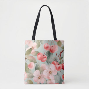 Kirschblüten und Kirschen Frühjahrs Kunst Tasche