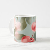 Kirschblüten und Kirschen Frühlings Kunst  Kaffeetasse (Vorderseite Links)