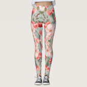Kirschblüten und Kirschen Frühlings Kunst  Leggings (Vorderseite)