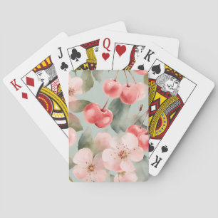 Kirschblüten und Kirschen Frühlings Kunst Spielkarten