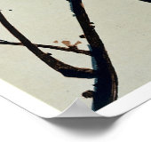 Kirschblüten und kleiner Vogel Poster (Ecke)