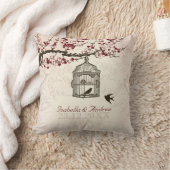 Kirschblüten-und -Liebe-Vögel Kissen (Decke)