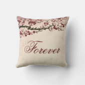 Kirschblüten-und -Liebe-Vögel Kissen (Rückseite)