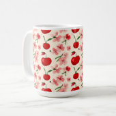 Kirschblüten und rosa Blüten Kaffeetasse (Vorderseite Links)