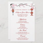 Kirschblüten und rote Lanterns | Menükarten (Vorne/Hinten)