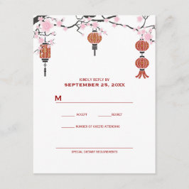 Kirschblüten und rote Lanterns | RSVP-Karten RSVP Karte