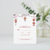 Kirschblüten und rote Lanterns | RSVP-Karten RSVP Karte (Stehend Vorderseite)