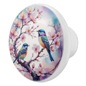 Kirschblüten und Vögel Japanische Knochen Keramikknauf (Rechts)