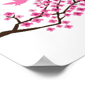 Kirschblüten und Vögel Poster (Ecke)