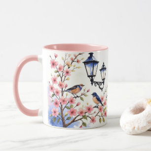 Kirschblüten und Vögel Tasse