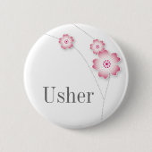 Kirschblüten-Usher-Knopf Button (Vorderseite)