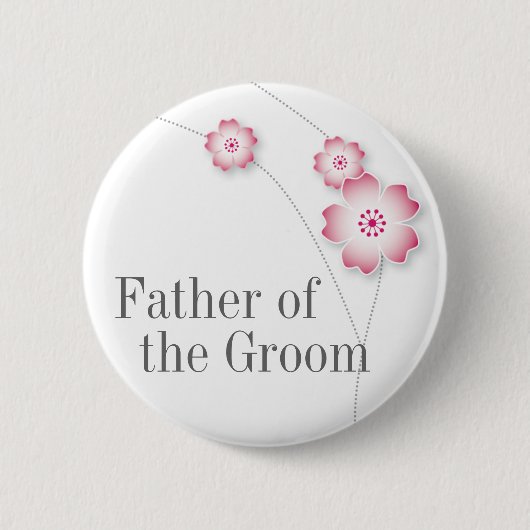 Kirschblüten-Vater des Bräutigam-Knopfes Button (Vorderseite)
