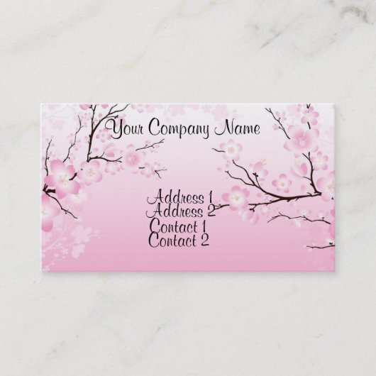 Kirschblüten Visitenkarte (Vorderseite)
