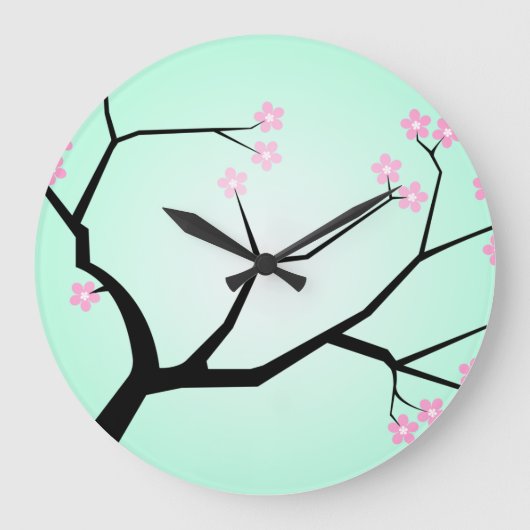 Kirschblüten-Wanduhr Große Wanduhr (Vorderseite)